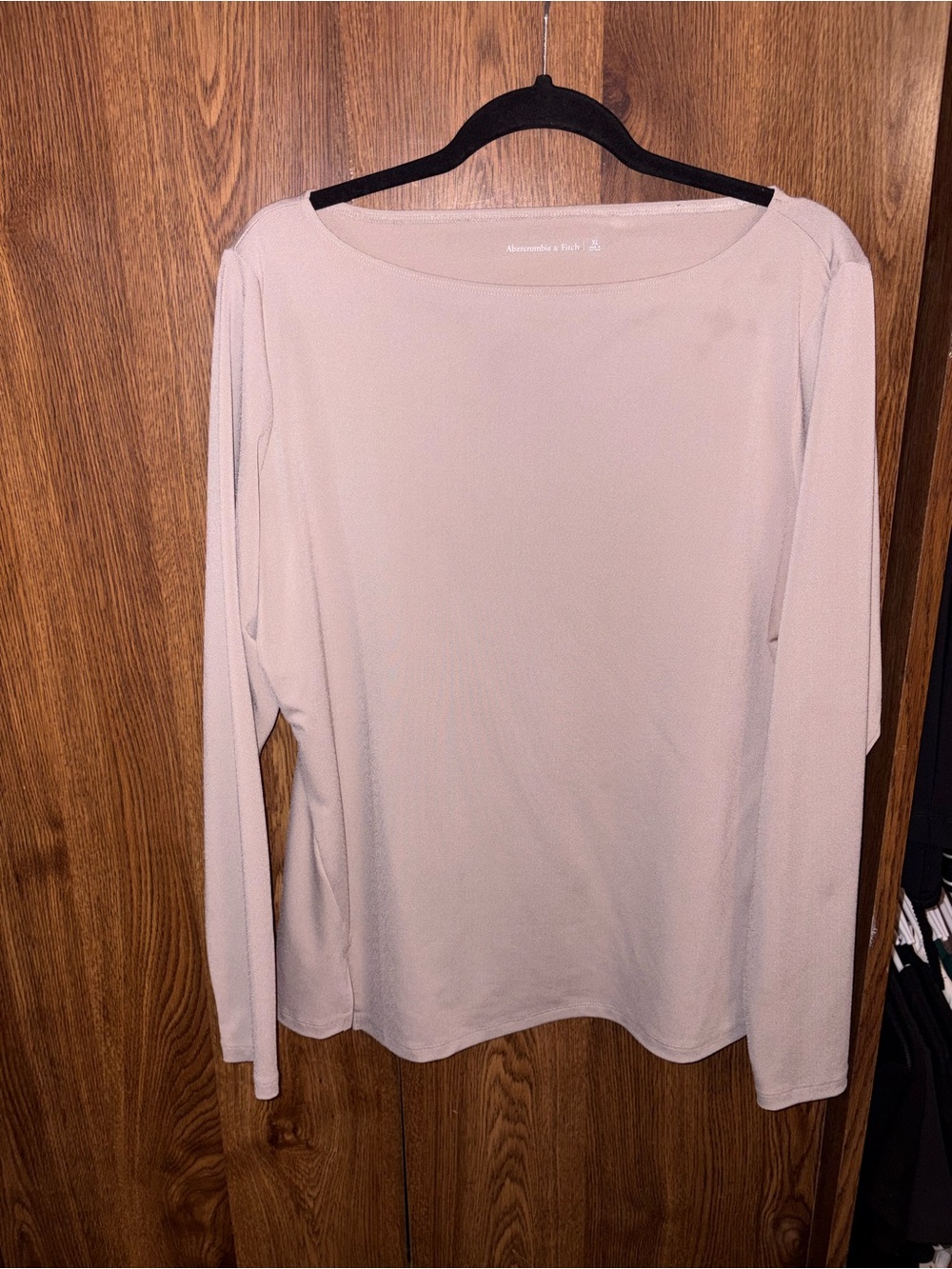 Abercrombie & Fitch Light Blush Long-Sleeve Boatneck Top